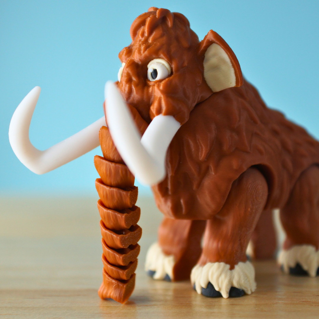 Charming Woolly Mammoth – 3D Printed Articulated Fidget Toy