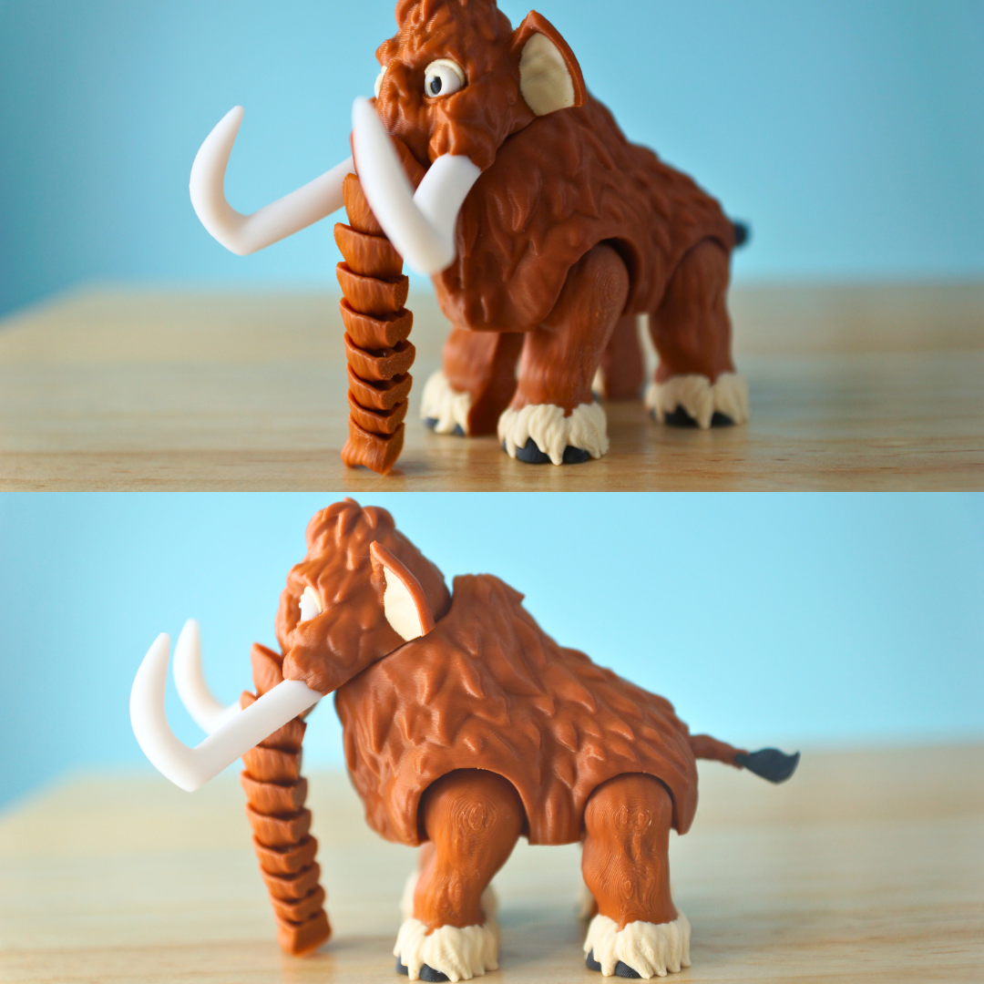 Charming Woolly Mammoth – 3D Printed Articulated Fidget Toy