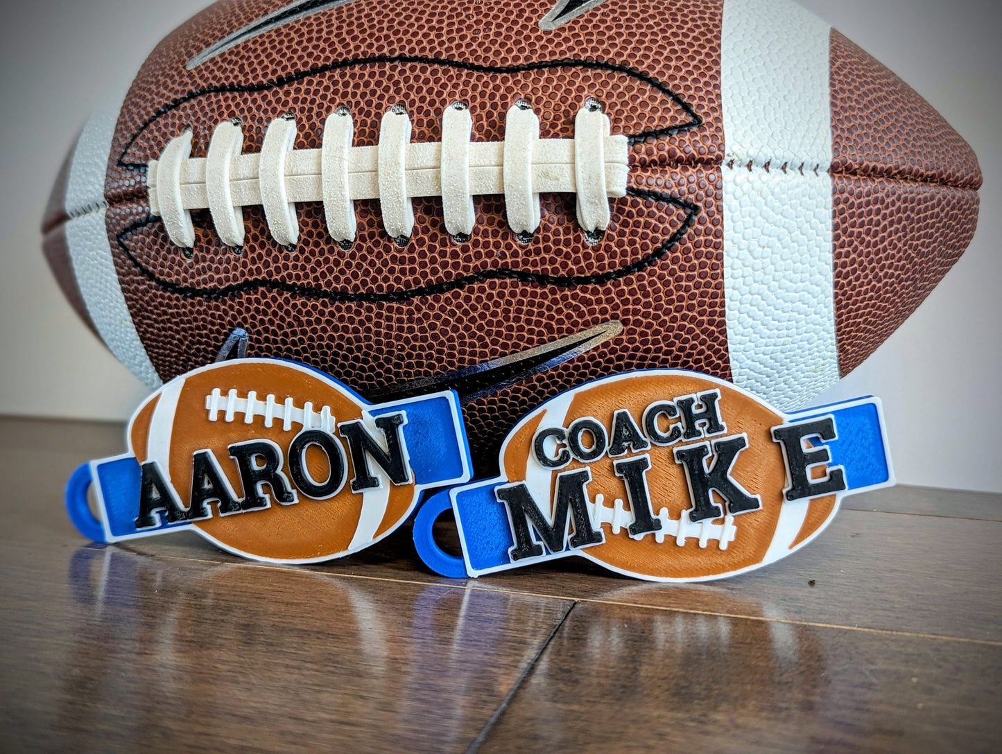 Great personalized gift for Football coach bag name tag. Name and Number is optional and customizable. Back