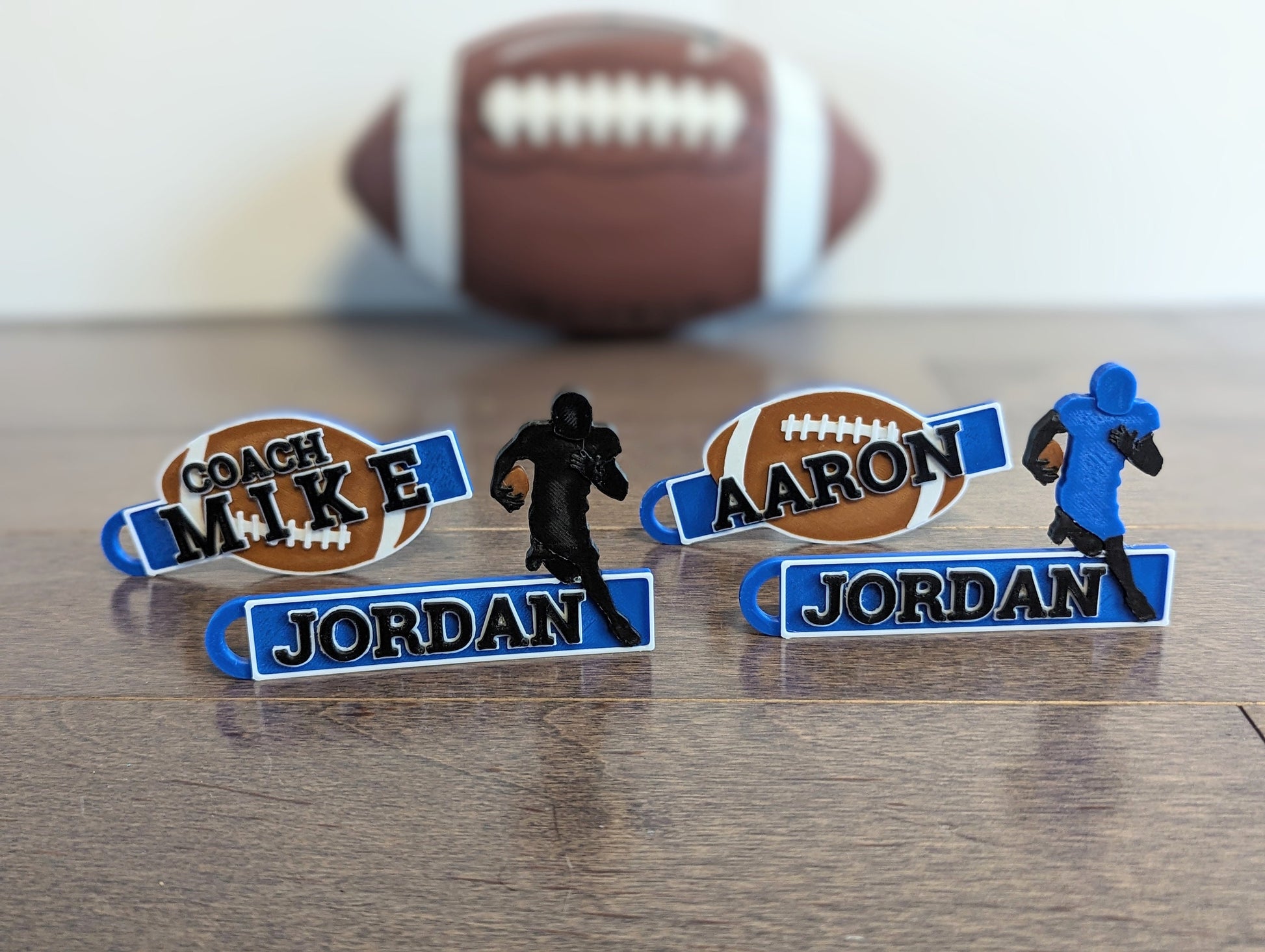 Great personalized gift for Football player bag name tag. Name and Number is optional and customizable.