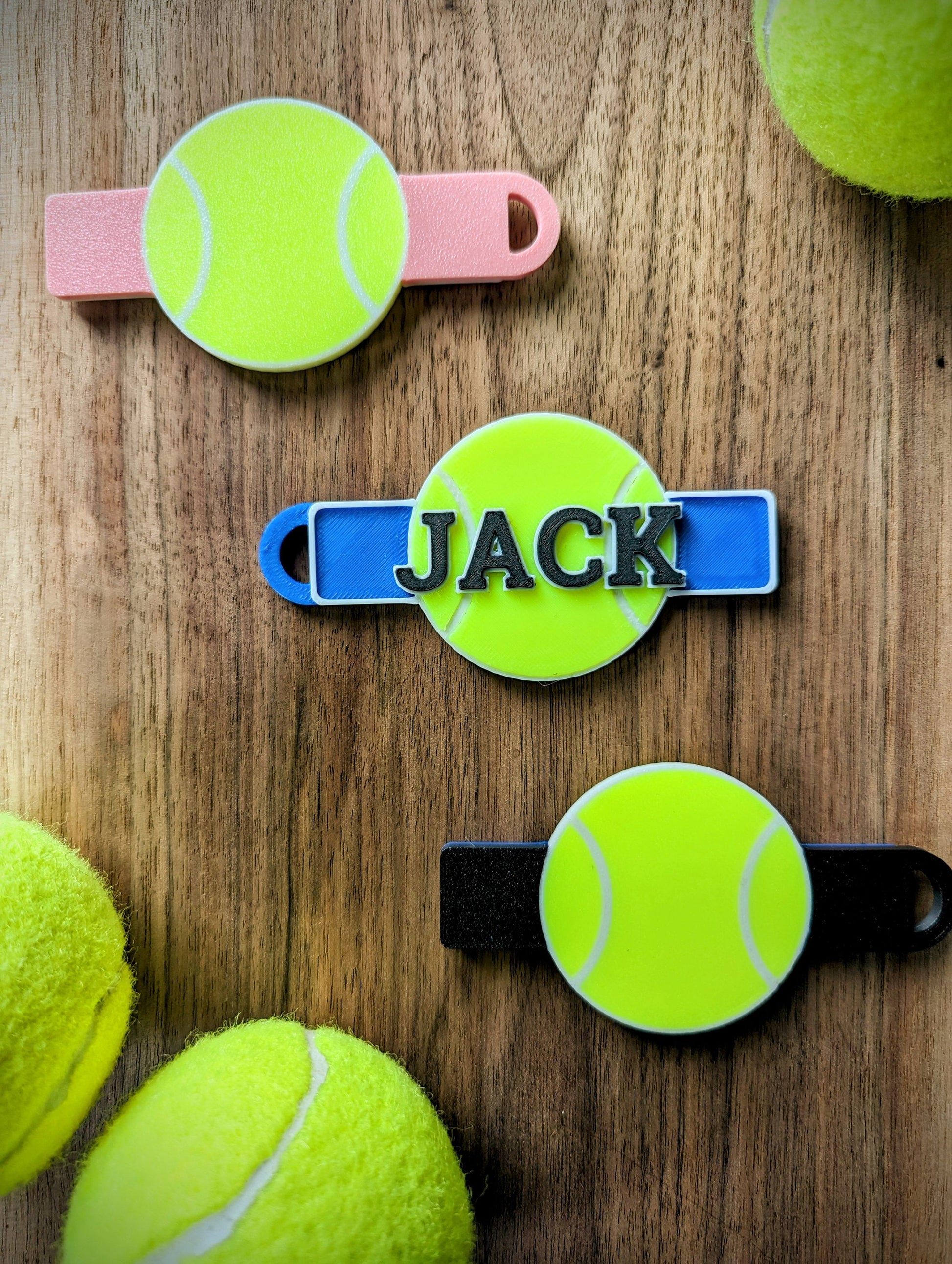 Personalized Tennis Keychain / - Custom Premium Double Sided 3D Name / Bag Charm / Luggage Tag