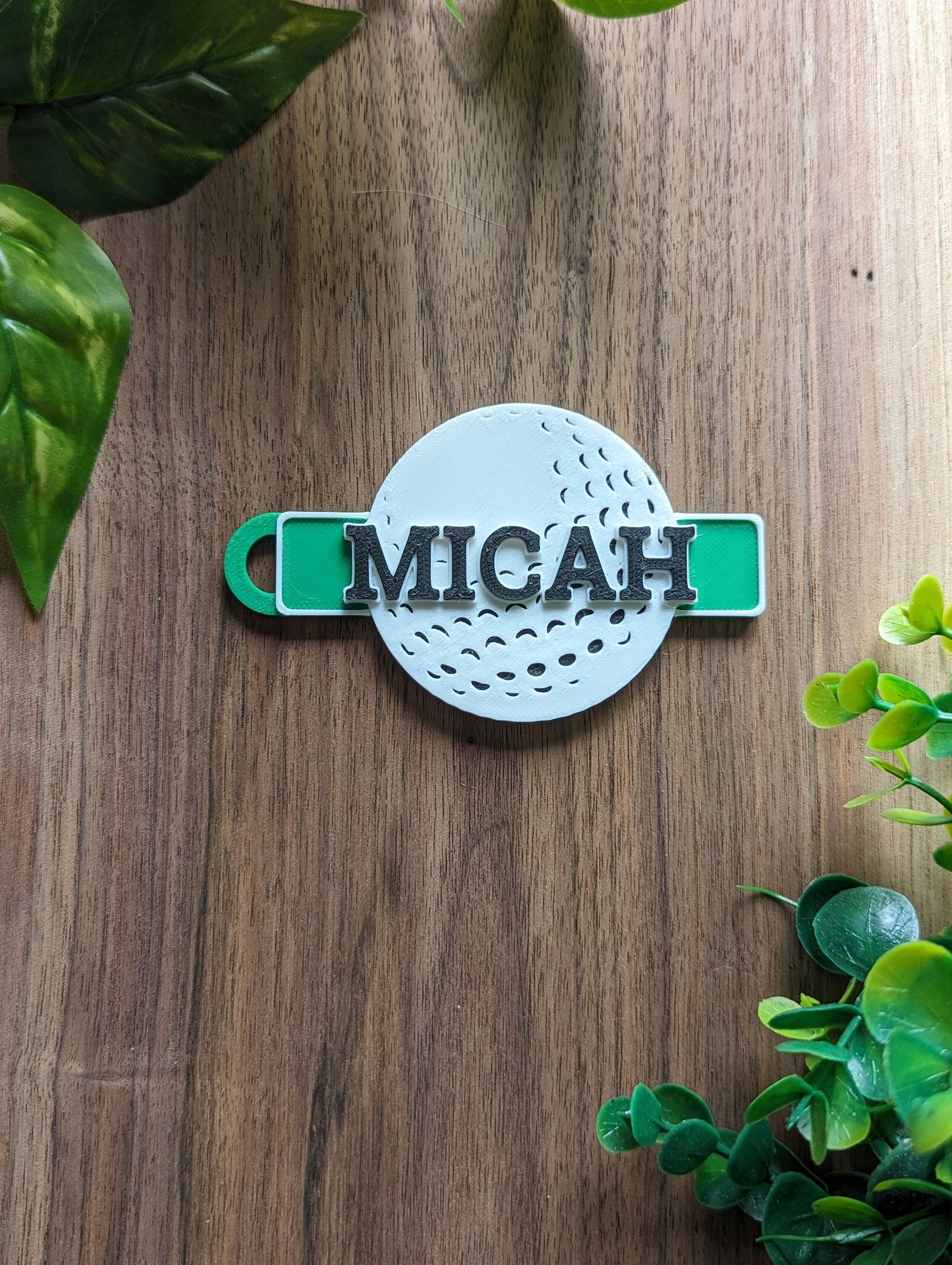 Personalized double sided golf bag tag ideal for matching golf gear or ideal gift for golf tournaments.