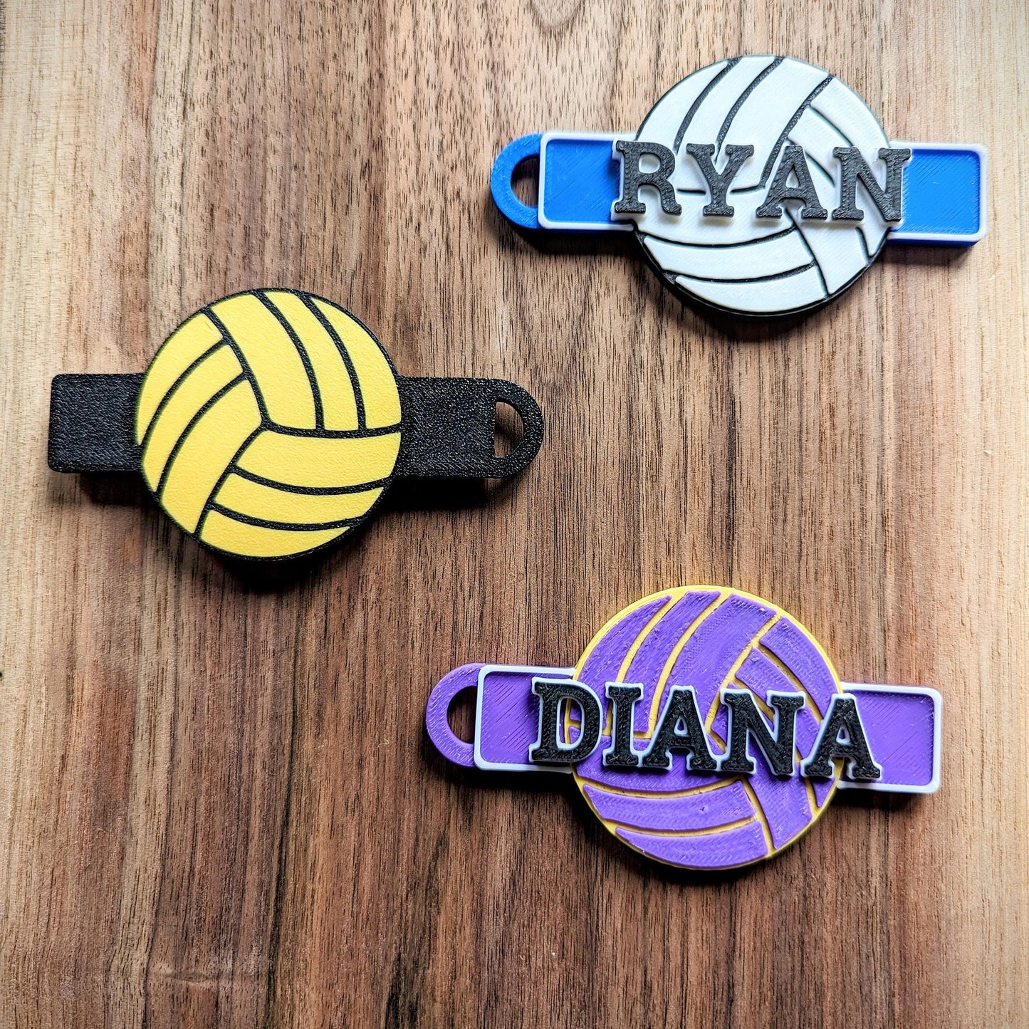 Personalized / customizable Volleyball name bag tag or keychain. Several colors combinations to choose from.