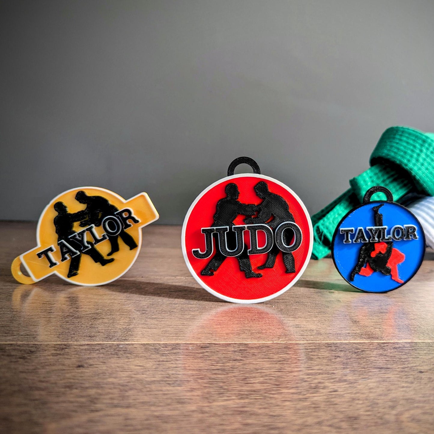 Martial Arts - Judo - Taekwondo - Karate Kung-Fu name tags / keychain / keyring / bag tag