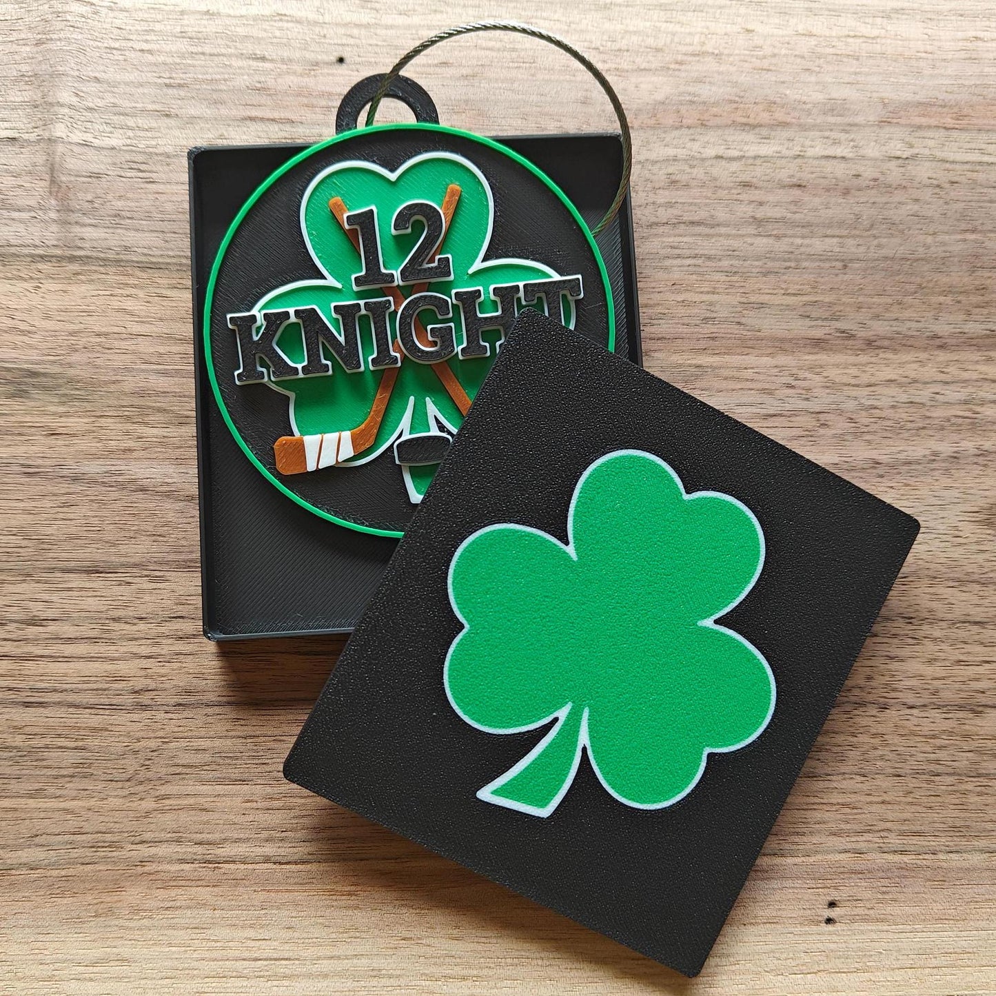 Personalized / customized double sided name tag, bag tag or keychain. Up to four colors for any team or color combo. Matching gift box.