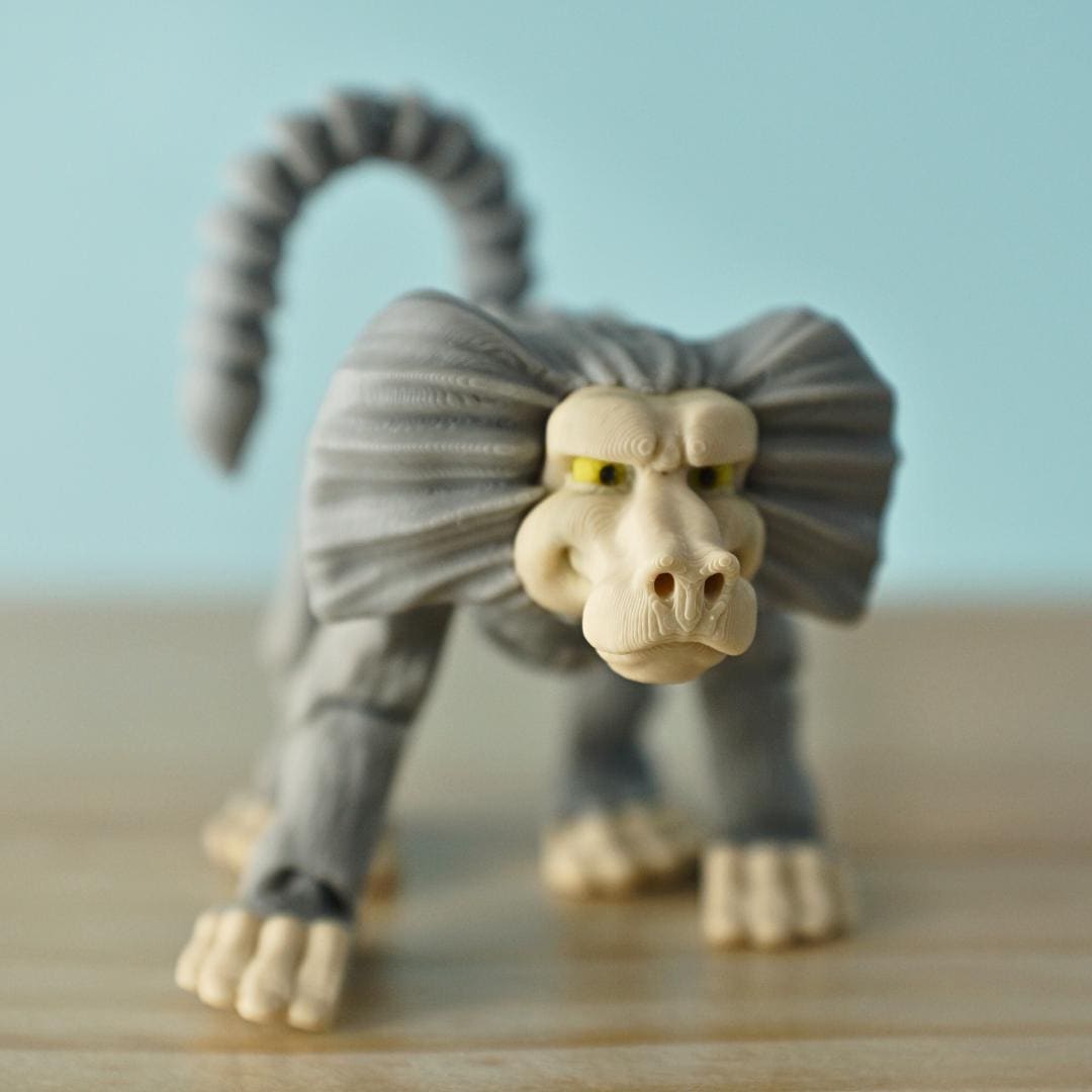 Adorable Baboon – 3D Printed Articulated Fidget Toy – Customizable Color Combinations – Unique Gift for Kids & Collectors