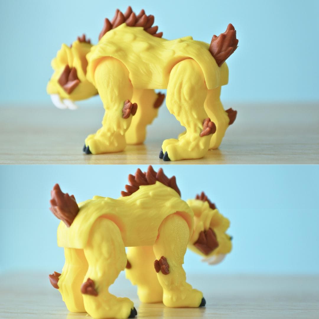 Charming Saber-Tooth Tiger – 3D Printed Articulated Fidget Toy – Unique Gift for Kids & Collectors