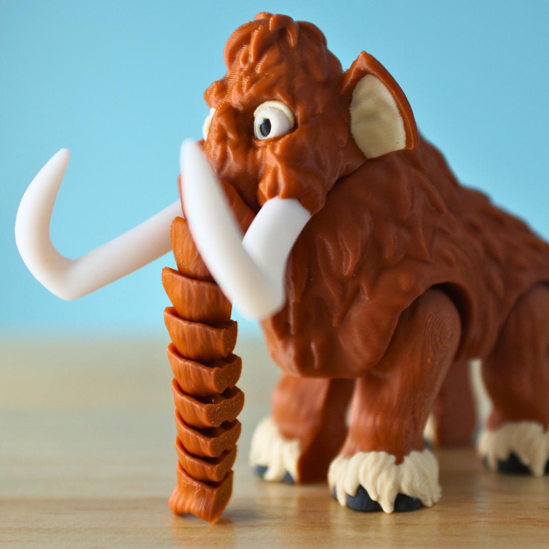 Saber Tooth Tiger and Woolly Mammoth Set – 3D Printed Articulated Fidget Toy – Unique Gift for Kids & Collectors