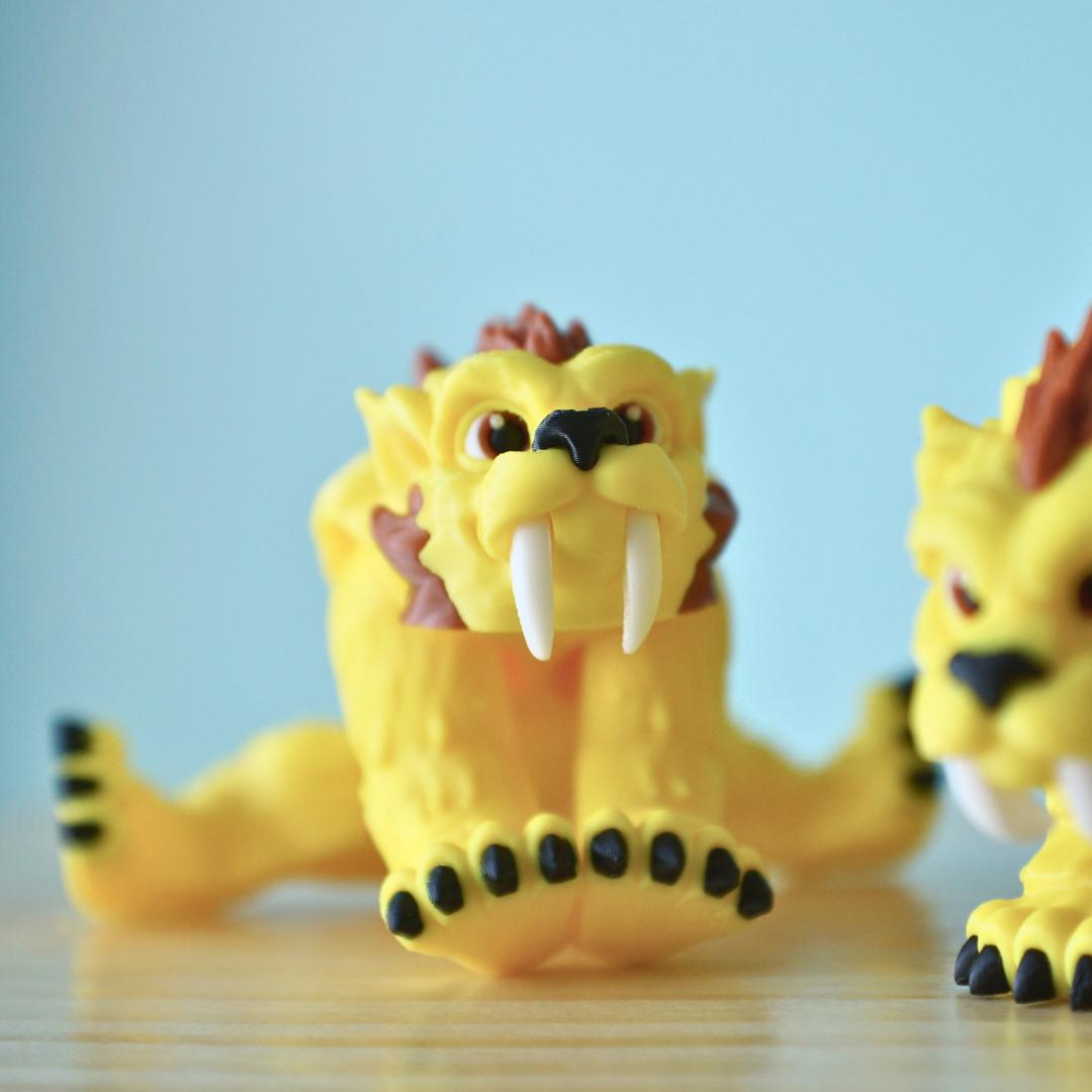 Saber Tooth Tiger and Woolly Mammoth Set – 3D Printed Articulated Fidget Toy – Unique Gift for Kids & Collectors