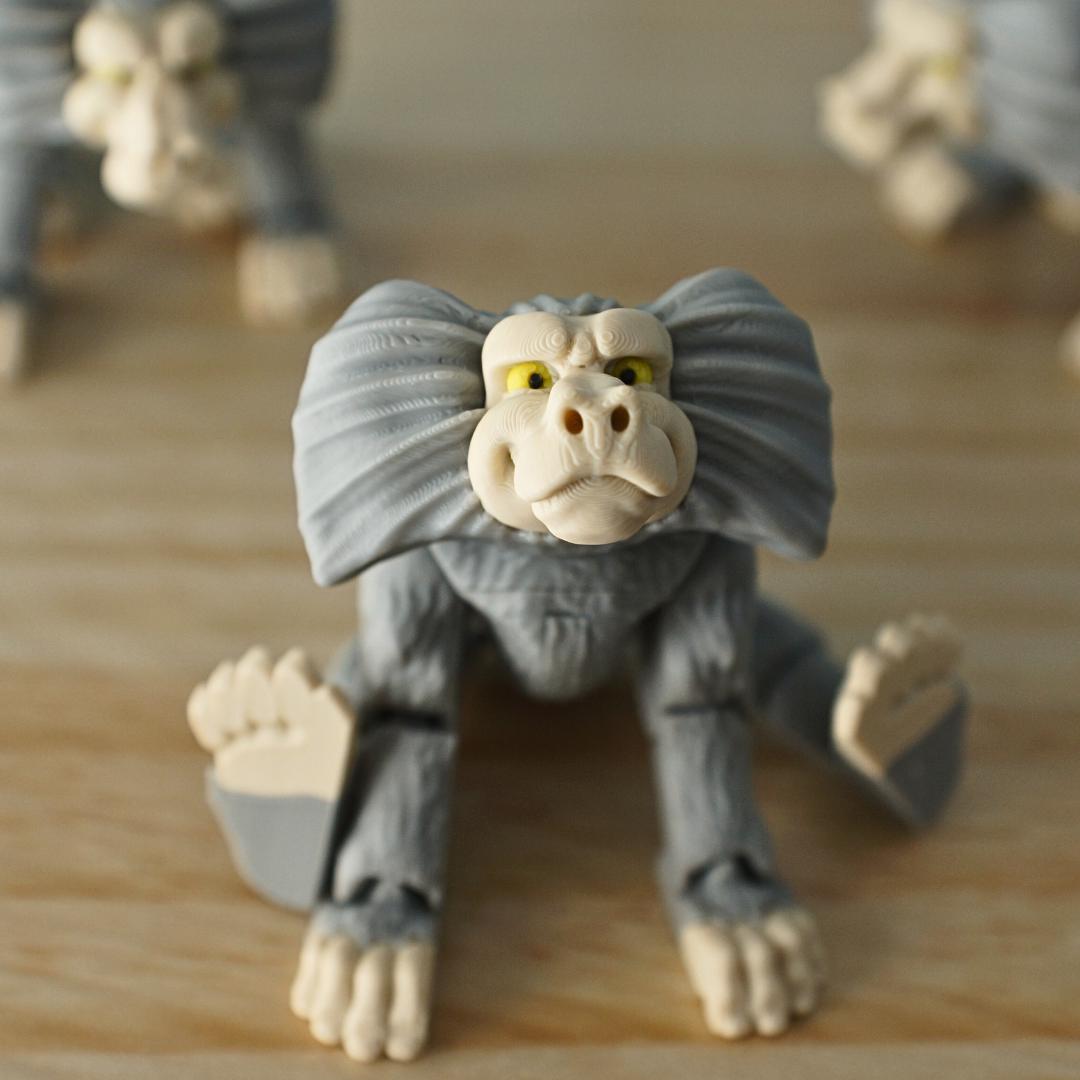 Adorable Baboon – 3D Printed Articulated Fidget Toy – Customizable Color Combinations – Unique Gift for Kids & Collectors