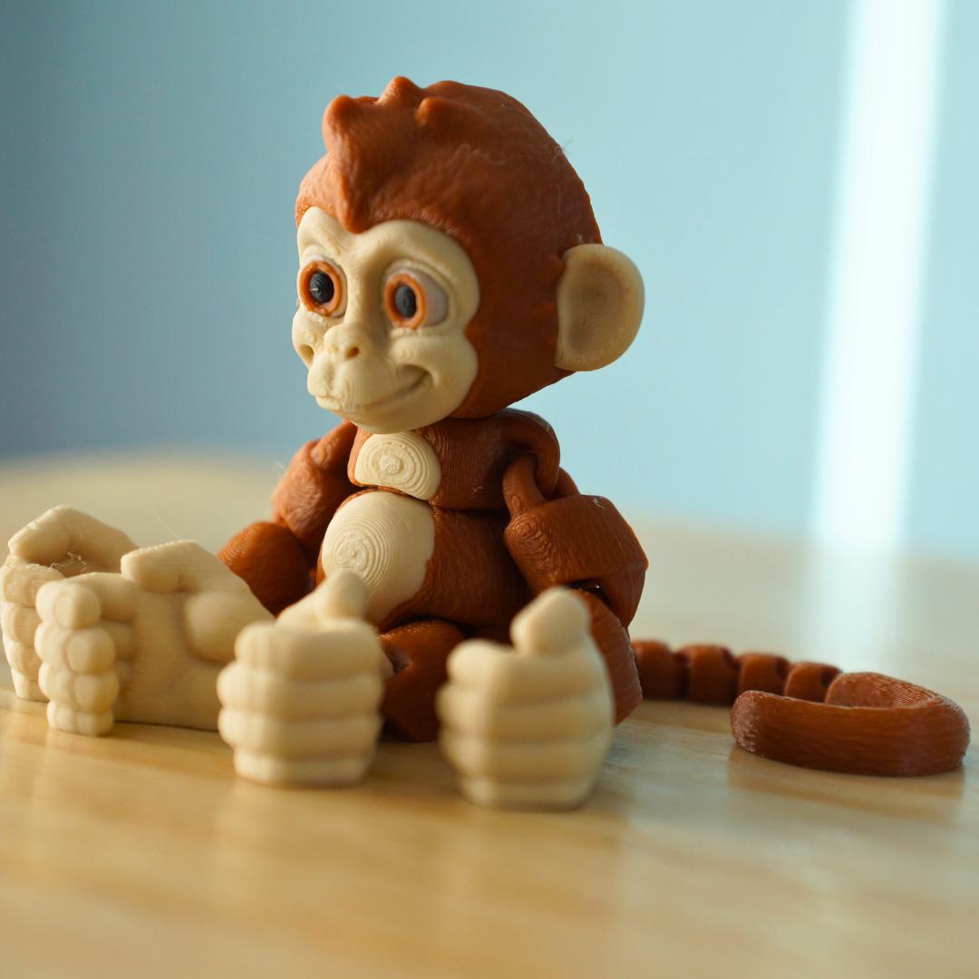 Cute Baby Monkey – 3D Printed Articulated Fidget Toy – Unique Gift for Kids & Collectors