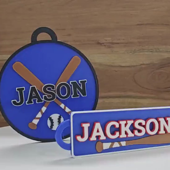 Personalized Baseball Keychain  - Ideal Team Gift With Customized Premium Double Sided 3D  Name / Bag Tag Accessory